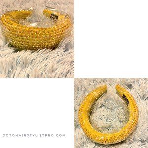 Yellow Thick Beaded Headband